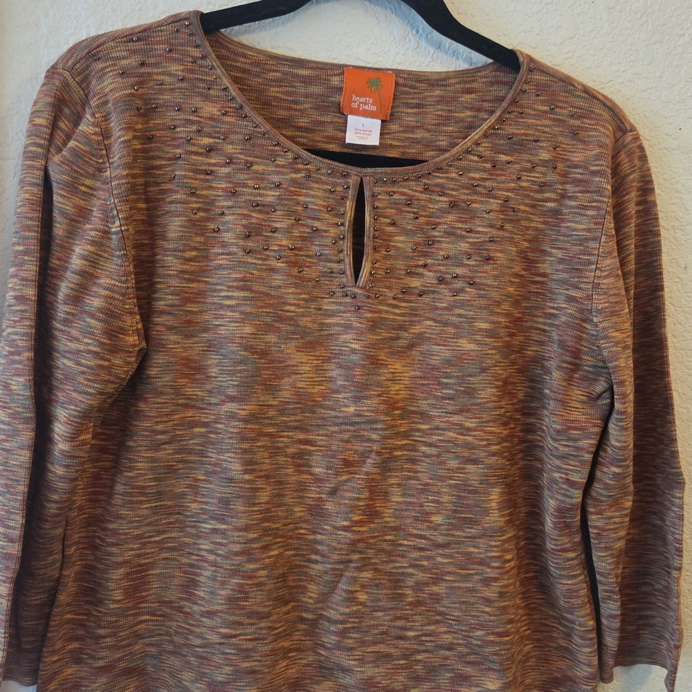 Hearts of Palm Multicolor Long Sleeve Top
